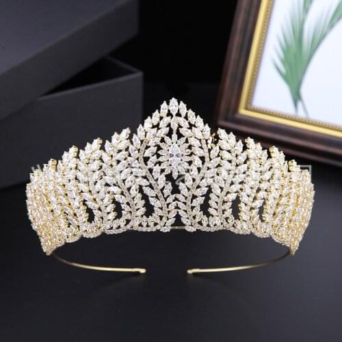 EYER European CZ Zircon Wedding Cubic Zirconia Tiaras and Crowns Princess Headpiece Prom Party Sweet Bridal Hair Accessories