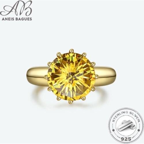Aneis Bagues 100% 925 Sterling Silver Rings 12*12mm High Carbon Diamond Created Moissanite Wedding Engagement Party Fine Jewelry