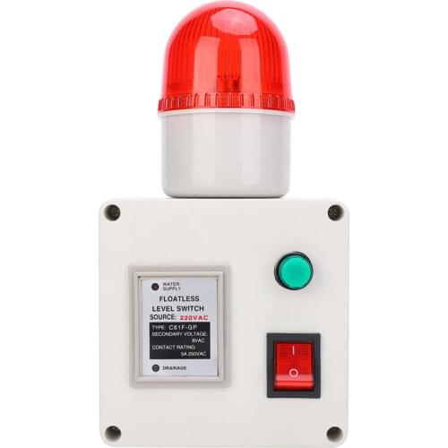 Low Liquid Level Sensor Water Shortage Alarm Controller 90dB with Silencer EU Plug AC 220V