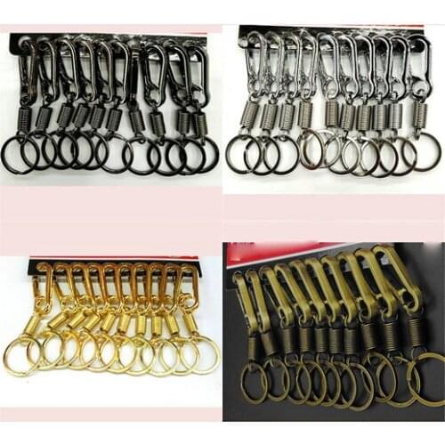 Trendy Spring Buckle Carabiner Loop Hook Belt Bag Clip Stainless Steel Key Ring Keychain