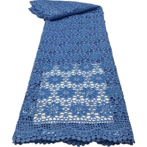 Fashion African Guipure Net Cord Lace Fabric Nigerian Water Soluble Cord Lace Fabric For Party Material