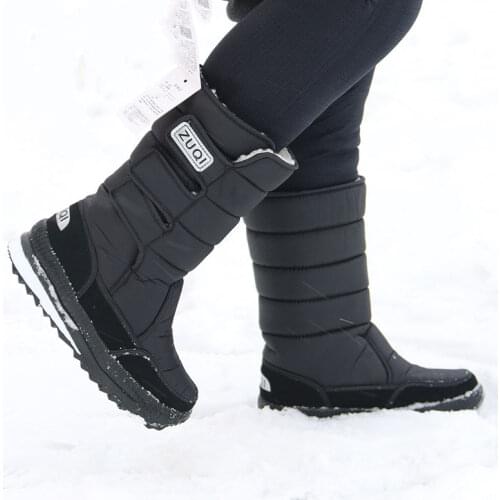 Winter snow boots men shoes 2021 anti-slip mid calf boots male waterproof warm plush platform shoes men boots bota masculino