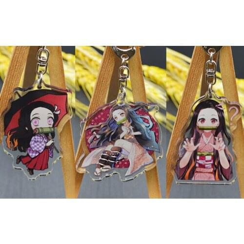 [MYKPOP]DEMON SLAYER Keyring Nezuko Action Figure Pendants Decoration for Keys Bags Amine Fans SC20082922
