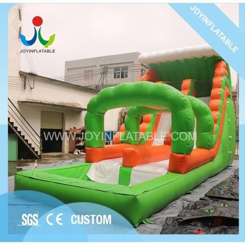 Inflatable Double Lanes Water Slide with Swimming Pool
