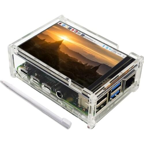 New 3.5 inch TFT LCD Touch Screen Display + Case + Heat sink For Raspberry Pi 4B