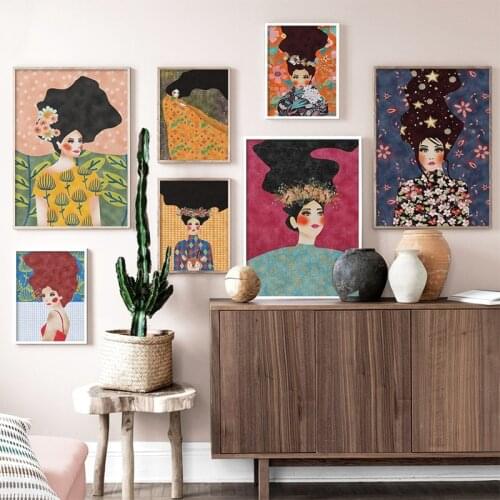 New Nordic Modern Style Handdraw Characters Colorful Canvas Painting Poster Print Decor Wall Art Picture for Living Room Bedroom