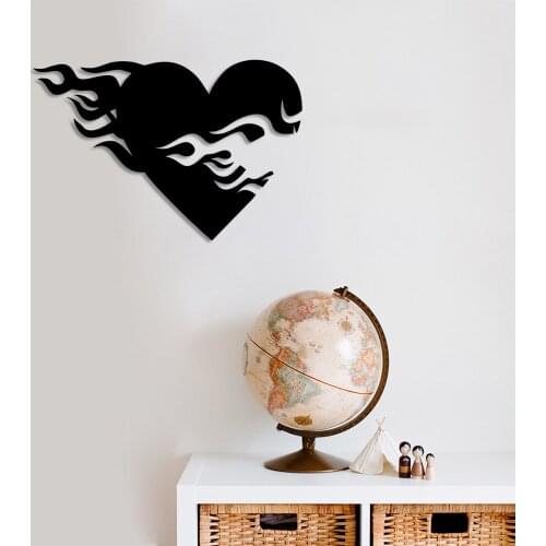 Fire Effect Fire Heart Wall Room Birthday Decoration Wooden Table 50x33cm