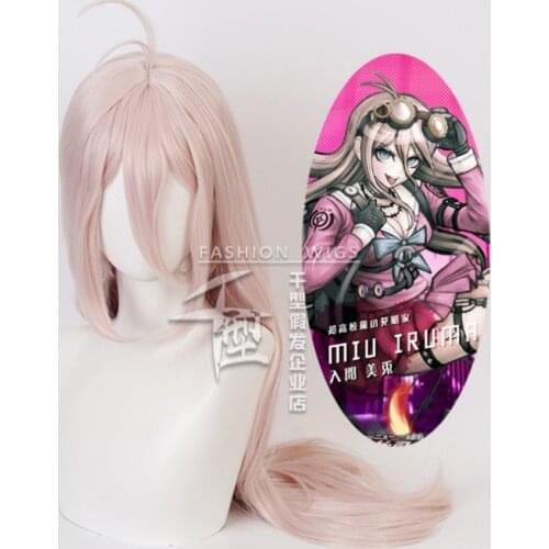 1:1 Danganronpa: Trigger Happy HavocMiu Iruma Cosplay Wigs Mioda Ibuki Playing Short Colorful Long Straight Hair Halloween Wigs