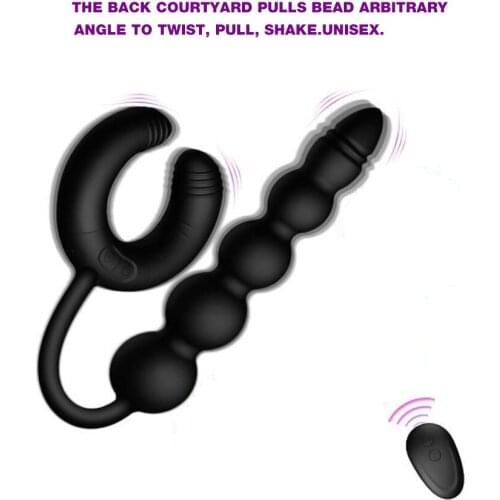 Remote Control Strong Vibrator + Massage Ring Butt Plug Anal Erotic Goods Sex Products Sex Toys for Couples Men Adults Anal Toys
