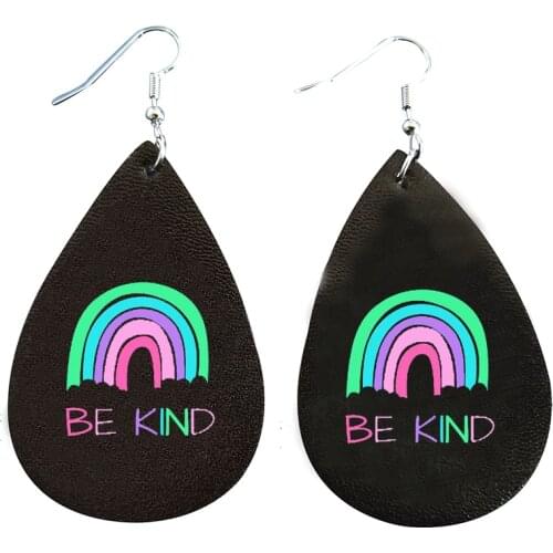 2021 New Style New Faux leather Earrings Rainbow Earrings We Are Now In Stock