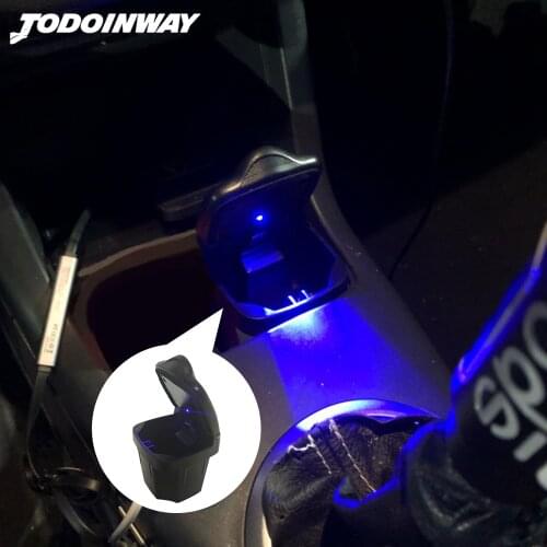 Blue Led Ashtray Garbage Coin Storage Embedded Cup For Suzuki SUV Sx4 Swift S-CROSS Vitara Alto Mk2 Gypsy