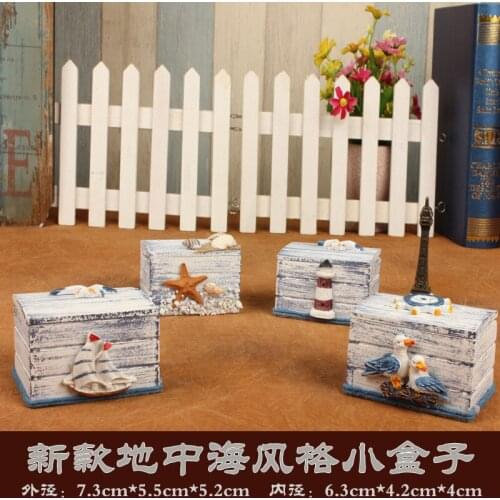 Mediterranean small wooden storage box Desktop classic small wooden jewelry box candy box wholesale Creative