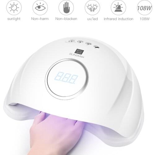 SUN5Plus UV LED Lamp Nail Dryer 72W/108W 36 Leds Curing All Gel Polish Quick Bottom 10s/30s/60s/99s Timer LCD Display Nail Dryer