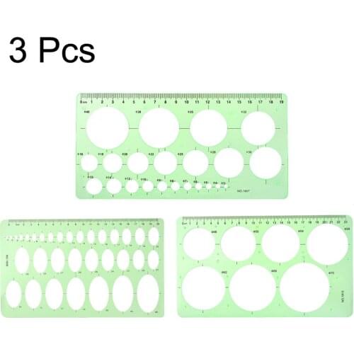 Uxcell Geometric Drawing Template Set Measuring Ruler 19cm 20cm 23cm for Art Design Building Formwork and Network Technique