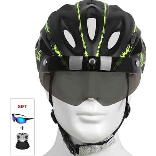 Aero helmet tt time trial cycling helmet for men women goggles race road bike helmet with lens Casco Ciclismo bicycle equipment