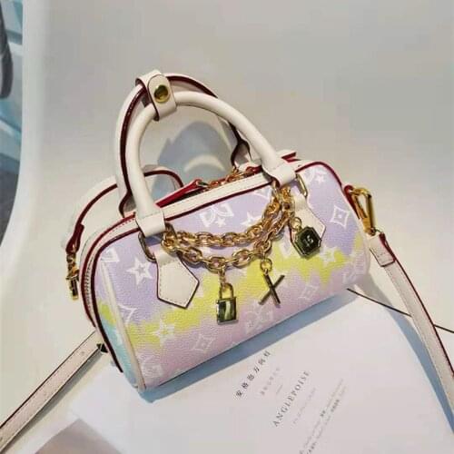 Pillow Bag for Women 2021 Hot Sale Fashion Geometric Prints One Shoulder Bags Ladies Top Quality PU Purses Wallet on Chain Gg