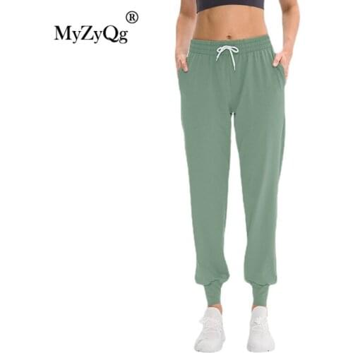 Women Drawstring Long Running Pants Sports Tie Feet Quick Dry Loose Yoga Sweatpants Fitness Outdoor Tracksuit Gym Sportswear