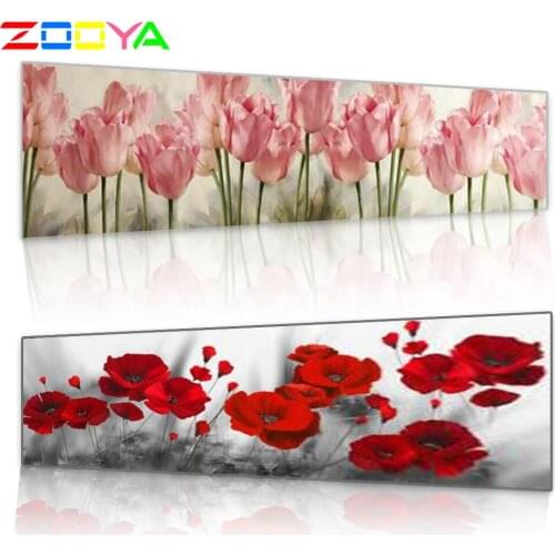 Zooya Diamond Painting Flower Fields In The Sunse Cross Stitch Diamond Embroidery Full Circular Rhinestone Home Decoration Sp002
