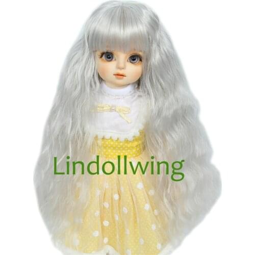 1/3 BJD Wig Blyth Pullip Dal DD SD LUT Dollfie Doll Wig 8-9 9-10inch Long Sliver Hair