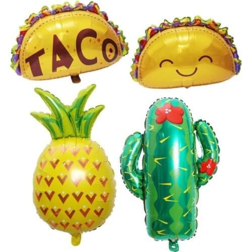 1pc Large Cactus Helium Foil Balloons Birthday Party fruit Balloons Childrens Toys Hawaii Tropical Forest Decorations
