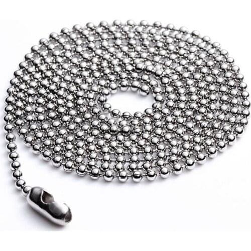 10Pcs/Lot 1.2/1.5/2/2.4/3/3.2/4/4.5/5/6mm Stainless Steel Bulk Ball Bead Chains For DIY Necklaces Jewelry Making Accessories