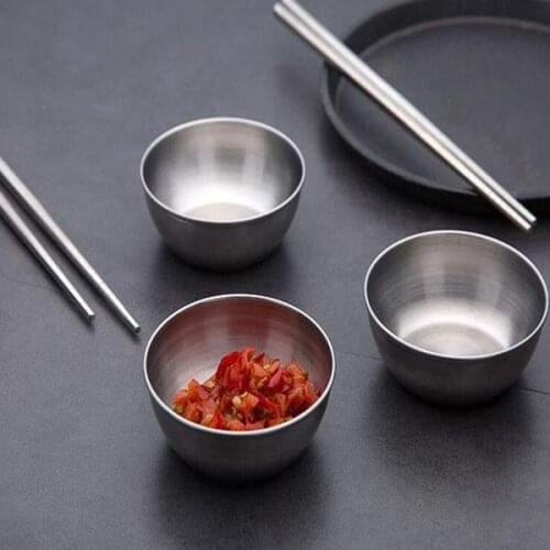 100pcs Stainless Steel Sauce Dish Kitchen Soy Sauce Small Dish Dip Plate Seasoning Bowl Condiment Container 8cmX3cm#39112
