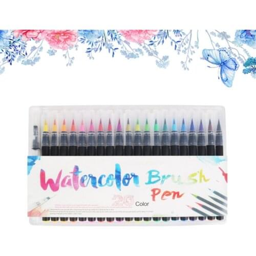 20 Color Premium Painting Soft Brush Pen Set Watercolor Markers Pen Effect Best For Coloring Books Manga Comic Calligraphy