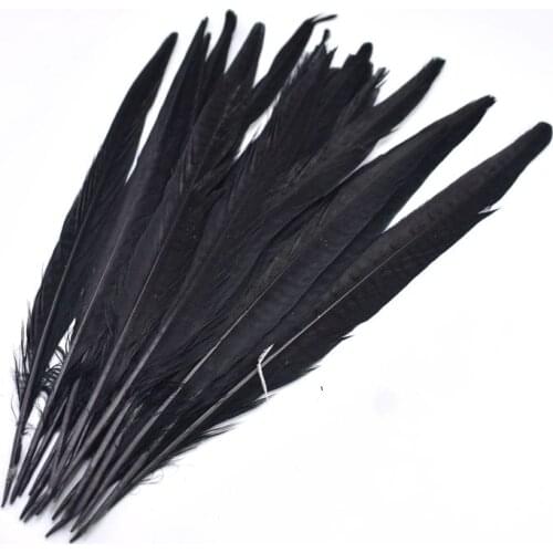 Top quality 20Pcs black Pheasant Tail Feathers For Crafts 25-30CM DIY colored Feathers jewelry wedding Party Decorations plumas