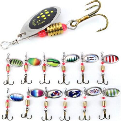 4 Pcs Fishing Spoon Hook Spinner Bait Artificial Metal Hard Bass Lure Tackle Hot Spinner Bass Artificial Metal Fishing Hook Lure