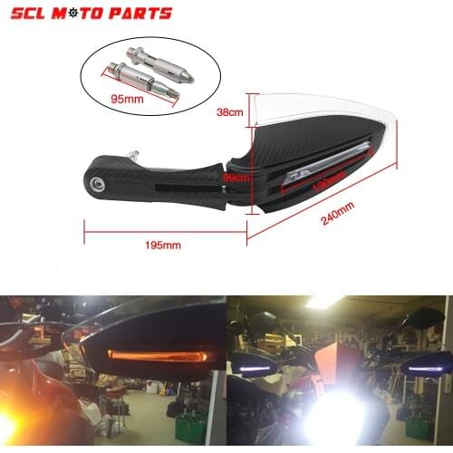 ALconstar-Racing Motorcycle Handguards Hand Guards With Led Turn Singnal Lights For Scooter Pit Bike ATV Dirt Bike MX Motocross