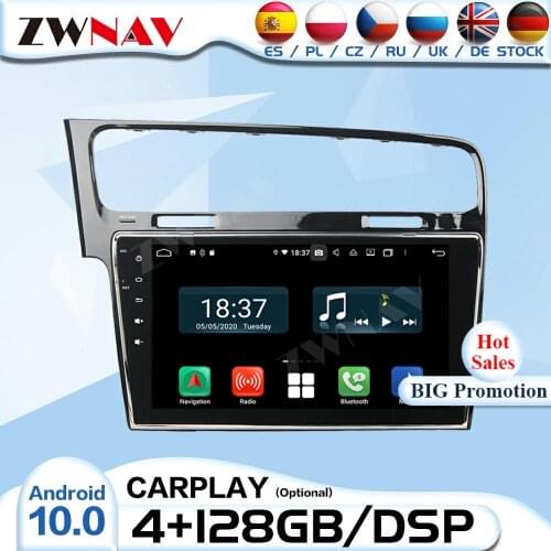 128G 2 Din Carplay Android 10 Radio Receiver For Volkswagen VW Golf 7 2013 2014 2015 Audio Stereo Video Player CAR GPS Head Unit