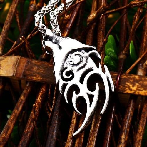 Beier 316L stainless steel Wolf Rune Amulet Pendant Necklace Norse Vikings Myth For Women& Man Luck Blessing Jewelry LP303
