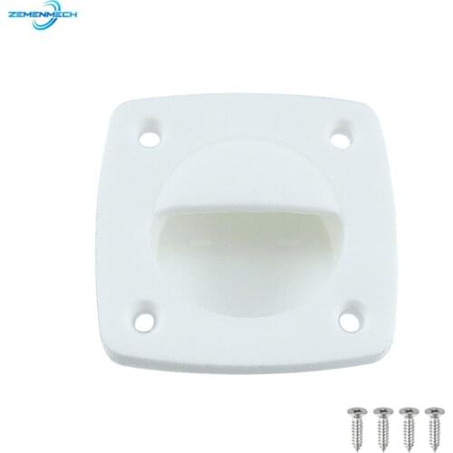 White Nylon Recessed Flush Sliding Door Handle Pull Square Hatch Pull Handle Motorboat Marine Yacht Cabin Boat Accessories Kayak