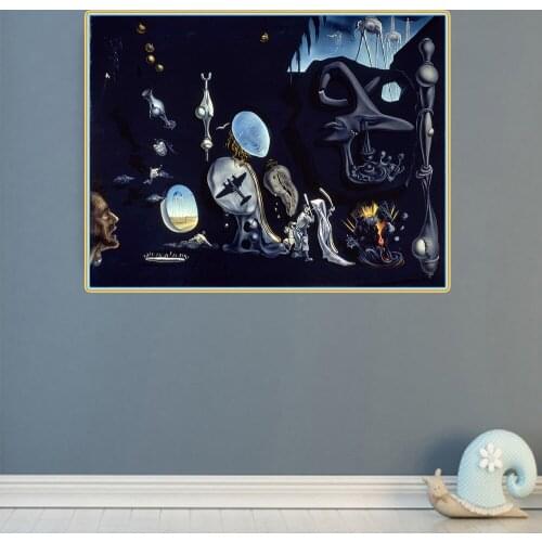 Citon Salvador Dali《Uranium and Atomica Melancholica Idyll》Canvas Oil painting Artwork Picture Modern Wall Decor Home Decoration