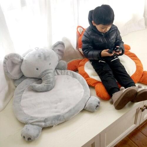 Baby Play Mat Plush Animal Toy Kids Game Activity Toy Educational Fox Elephant Crawling Rug Children Play Gym Carpet Infant Gift