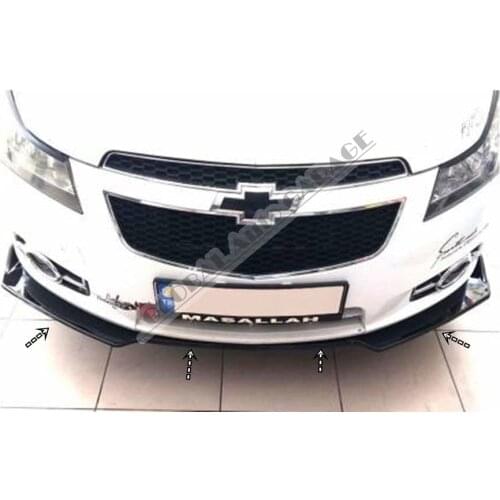 For Chevrolet Cruze Front Bumper Attachment Lip 2010-2020 Piano Glossy Black Splitter Diffuser Universal Spoiler Bumper Mud Flap