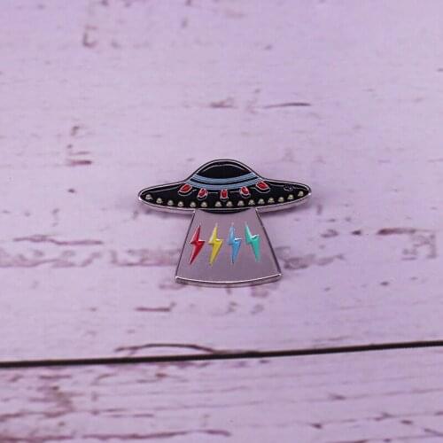 UFO enamel pin alien space badge astronomy geek decor