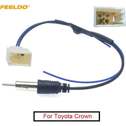 FEELDO 1Pc Car Radio Audio FM Antenna Wire With Amplifier Installation Adapter for Toyota Crown Prado Vios RAV4 FM Antenna Cable