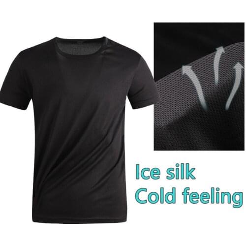 Summer Thin Mesh Quick-drying T-shirt Ice Silk Short Sleeve Mens Large Size Loose Breathable T-shirt Men Tees Cozy Clothes