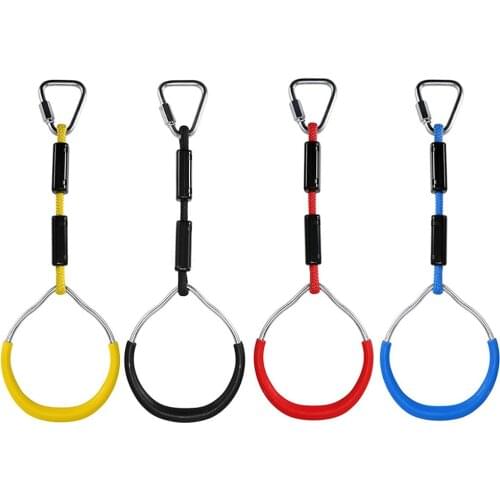 3Pcs Garden Backyard Gymnastic Ring Swing Obstacle Course Line Kit Duty Children Trapeze Bar Pull Up Gym Rings Equitment
