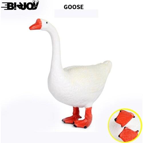 Simulation Wild Animal Goose Model White Swan Great White Goose Ranch Poultry Model Children Solid Plastic Toy