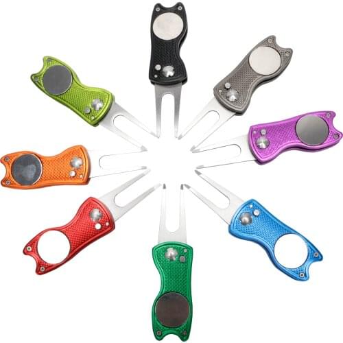 Golf Divot Tool with Mark Golf Ball Tool Pitch Groove Cleaner Golf Pitchfork Golf Accessories