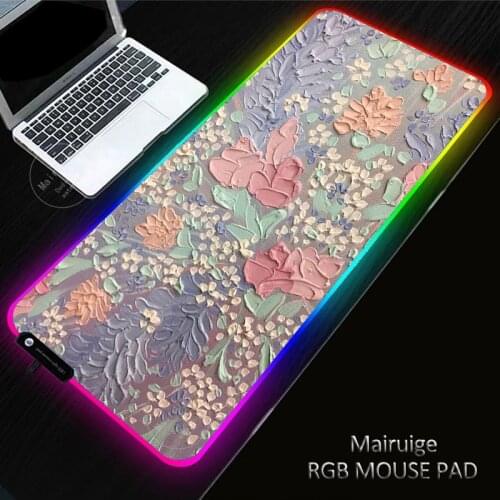 Oil Painting RGB Gaming XXL Mouse Pad Computer Gamer Mousepad Large Game Rubber No-slip Mouse Mat PC Laptop Keyboard Desk Carpet