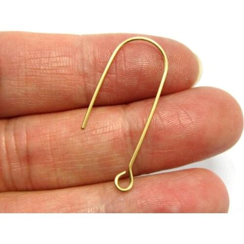 Brass ear hoops 32mm U shaped Ear wire Raw brass Earrings findings -50pcs R259
