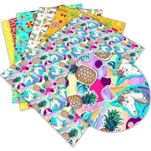 Summer Wind Fruit Series Faux Leather Sheets PU Synthetic Leather Fabric Sheets for Hair Bows Jewelry Bag Making Decorations