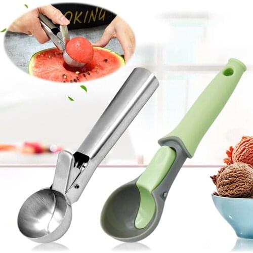 Ice Cream Scoops Stainless Steel Stacks Digger Fruit Yogurt Mashed Potatoes Non-Stick Spoon Kitchen Tools For Home Cake Dessert