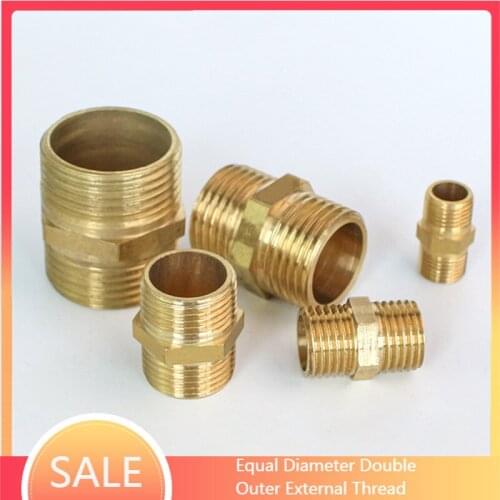 Copper Equal Diameter Double Outer External Thread 1/4 Conversion 1/2 Variable Diameter 3/8 Turns 1/8 Joint