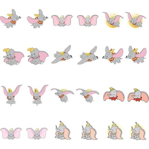 Disney Fashion Earrings Ladies Earrings Party Everyday Accessories Grey Cute Acrylic Personality Resin Dumbo Ear Clips Children