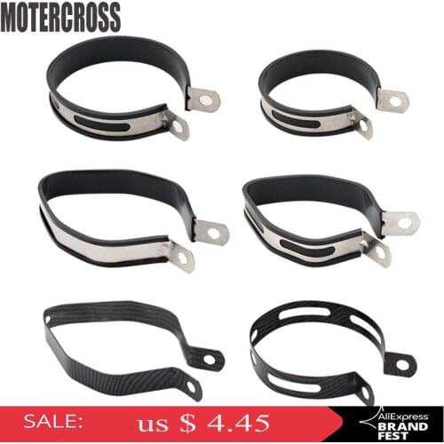 MOTERCROSS Motorcycle Muffler Clamps Exhaust Muffler Silencer Pipe Hanger Mount Bracket Fixed Ring Support Bracket