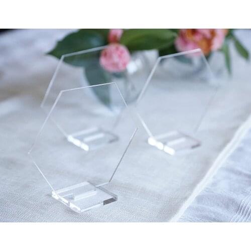 Set of 5 Large Clear Acrylic Table Numbers Blank Wedding Shower DIY Glass Modern Sign Hand Write Style Name Card